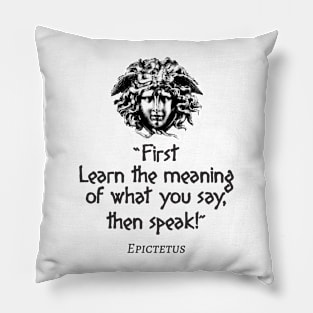 Stoic Quote from Epictetus Pillow