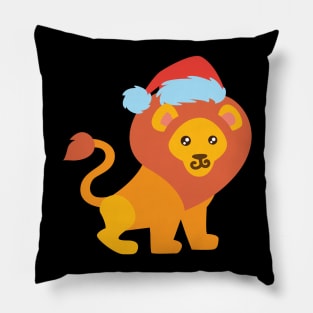 Lion with santa hat 01 Pillow