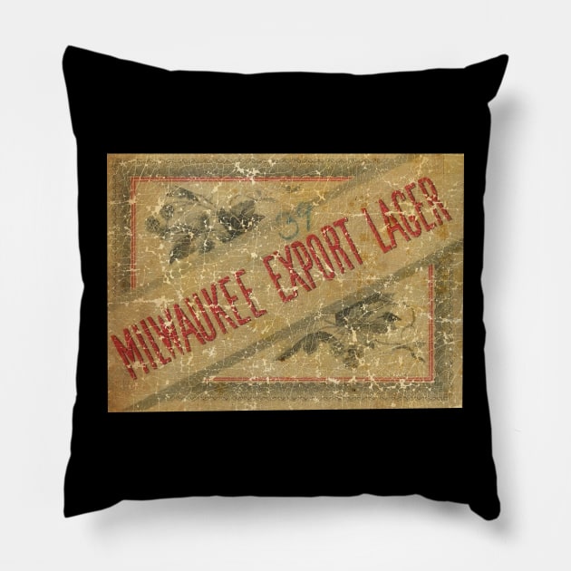 MILWAUKE EXPORT BEER Pillow by ngilerterus