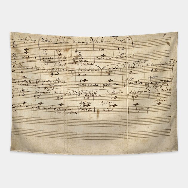 Mozart | Original manuscript | First musical composition | 1 of 4 Tapestry by Musical design