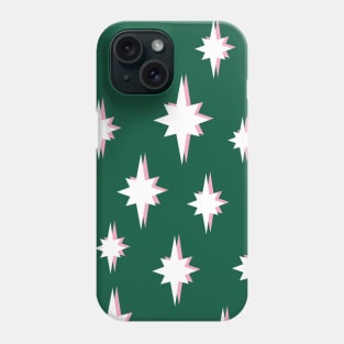 Christmas Stars Green and Pink Phone Case