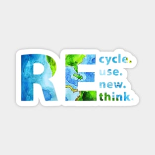 Recycle Reuse Renew Rethink For Earth Day Recycling 2023 Magnet