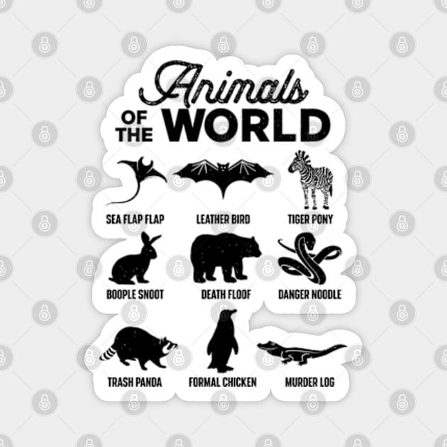 Animals of the World Funny Rare Exotic Animals Magnet by RiseInspired