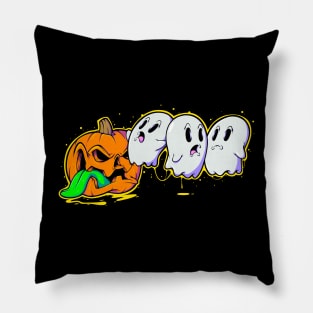 Spooky Creepy Halloween Evil Pumpkin Eating Ghost Halloween Gamer Pillow