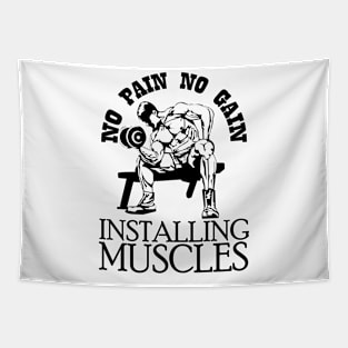 Gym installing muscle T-shirt Tapestry