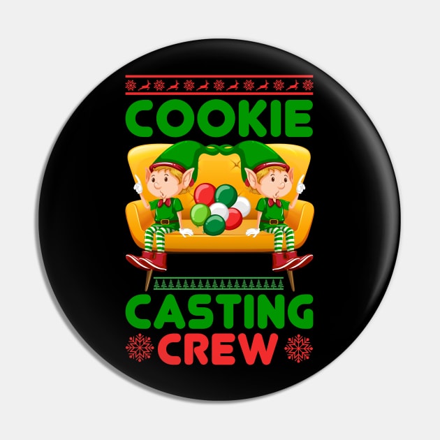 Cookie Casting Crew Funny Ugly Xmas Ugly Christmas Pin by fromherotozero