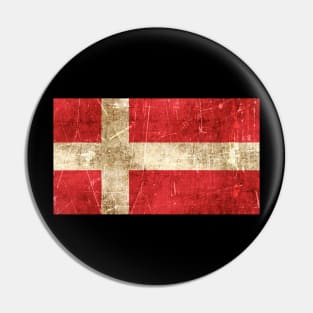 Vintage Aged and Scratched Danish Flag Pin