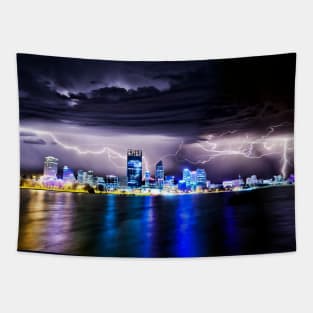 Perth Lightning Storm Tapestry