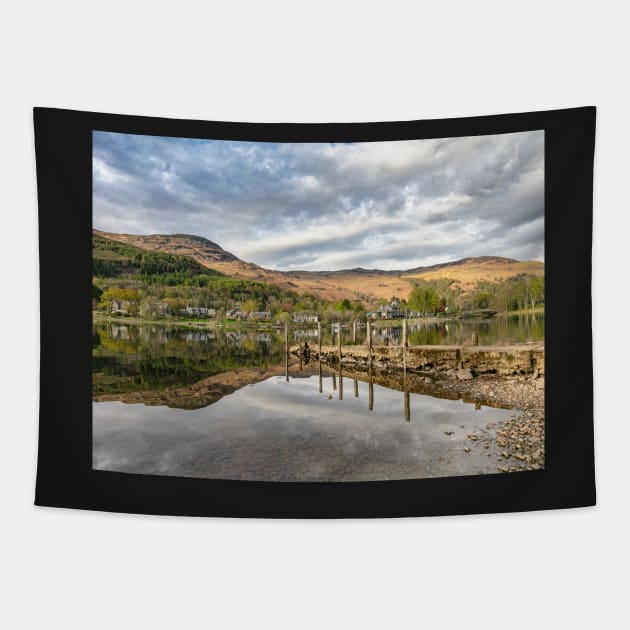 Loch Earn Reflections Tapestry by Reg-K-Atkinson