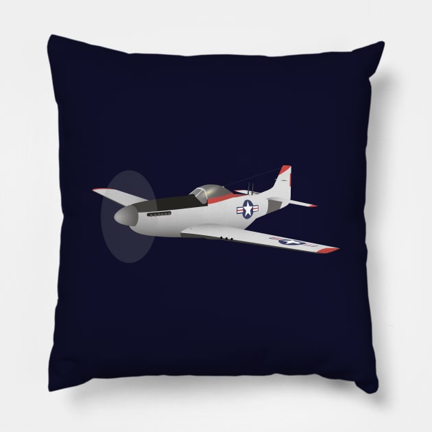 P-51 Mustang WWII Airplane Pillow by NorseTech