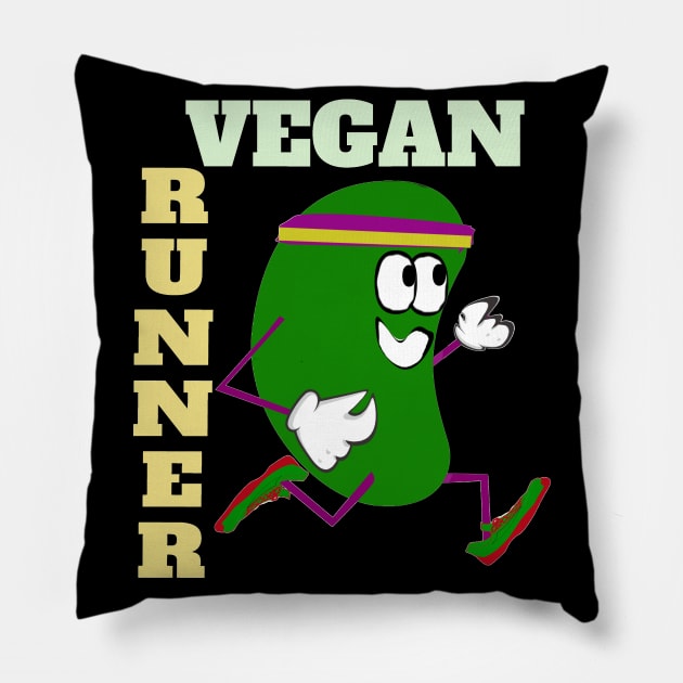 Cross Country Vegan Runner Pillow by PoetandChef