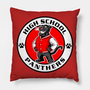 High School Panthers Mascot Pillow