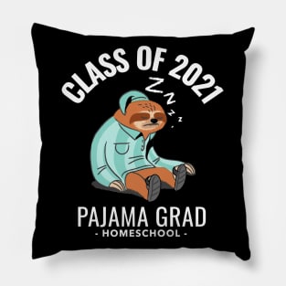 Funny Sloth Graduate Graduating In Pajamas. Pajama Grad 2021 Pillow