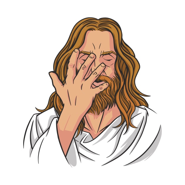 Frustrated Jesus // Funny Jesus Illustration by SLAG_Creative