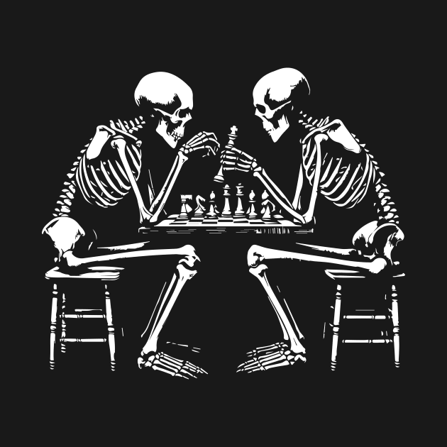 skeleton chess players by lkn