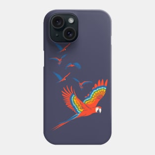 Scarlet Macaw in Flight Phone Case