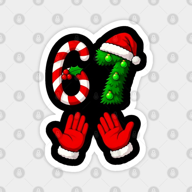 67 Meme Christmas Funny Slang - Christmas Grinch Santa hands Magnet by UrbanLifeApparel