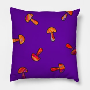 Trippy Hippie Mushrooms Pattern Pillow