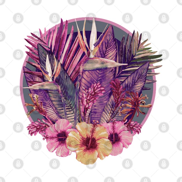 Vintage Bird of Paradise Garden Bouquet by sketchbookjo