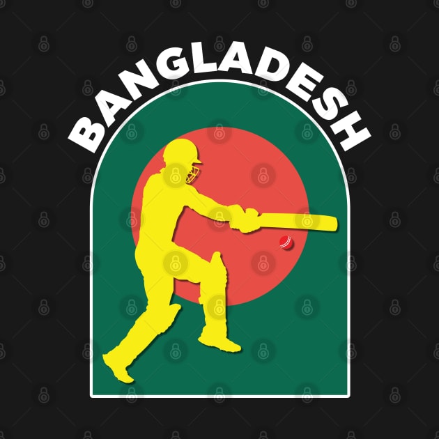 Bangladesh Cricket Batsman Bangladesh Flag by DPattonPD