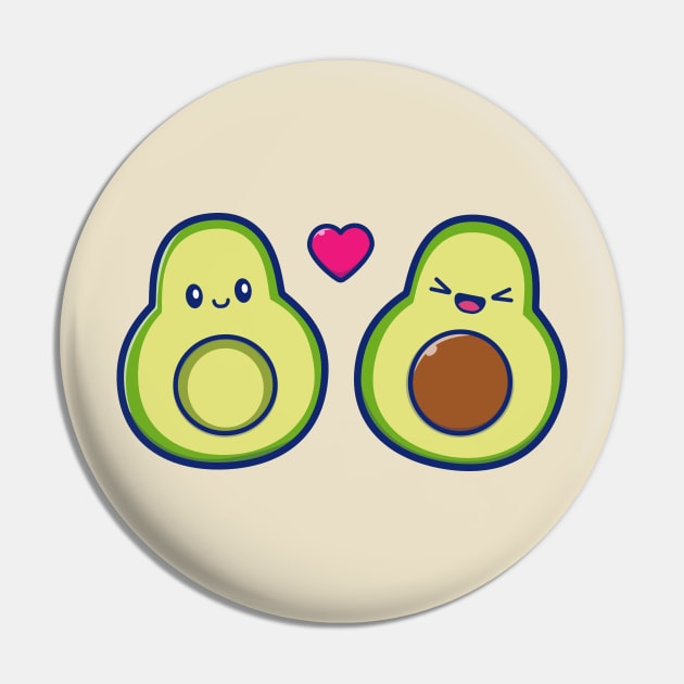 Cute Couple Avocado Cartoon Pin by Catalyst Labs