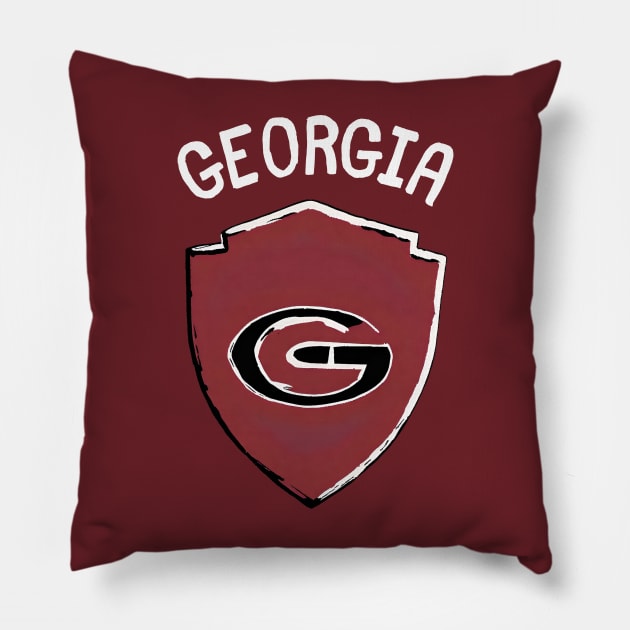 Georgia Football Fan American Football Player in the Soccer Team Pillow by DaysuCollege