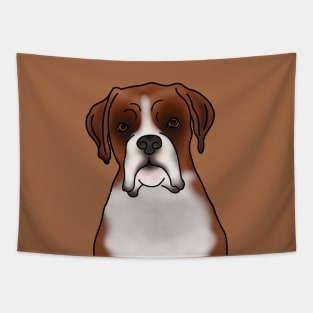 Boxer Dog Portrait Tapestry