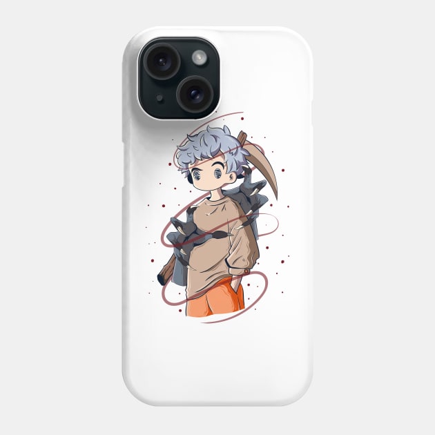 Japanese Scythe Creepy Boy 3 - Vector art illustration Phone Case by Yabisan_art