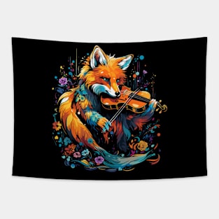 Red Fox Playing Violin Tapestry