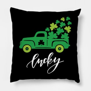 Lucky shamrock vintage Funny St Patricks Day Pillow