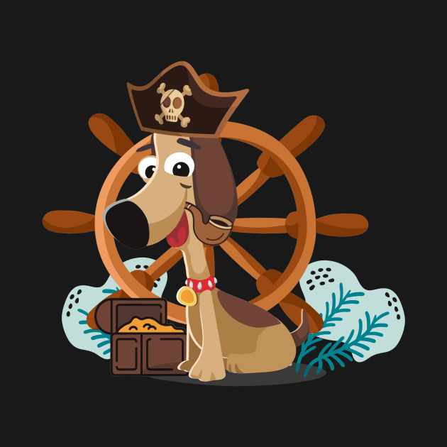 dog sailor pirate captain treasure gold by KK-Royal