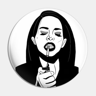 Aesthetic Smoking Girl (Only black color) Pin