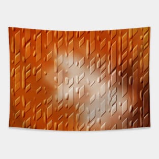 3D abstract orange design Tapestry