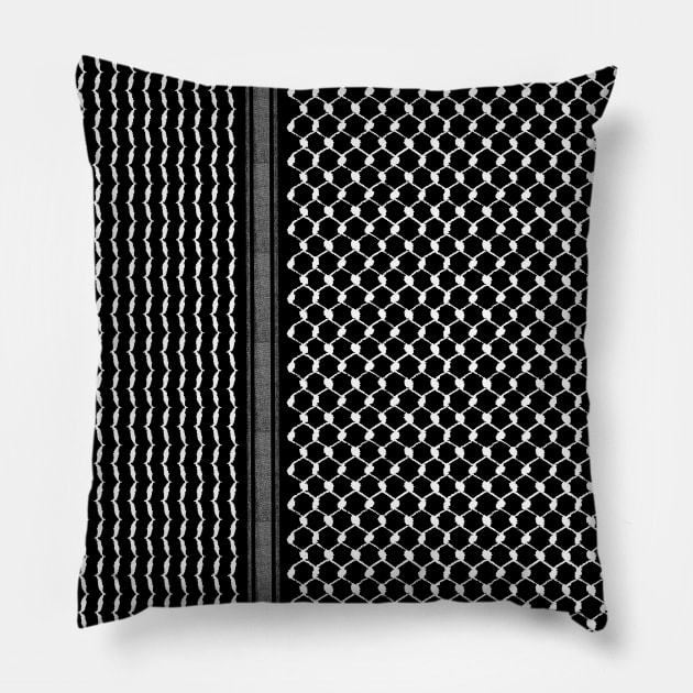 Palestinian Traditional Hatta Kufiya Pattern #2 Freedom Iconic Palestine Folk Design - wht Pillow by QualiTshirt