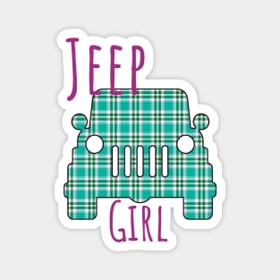 Jeep Girl Plaid Magnet