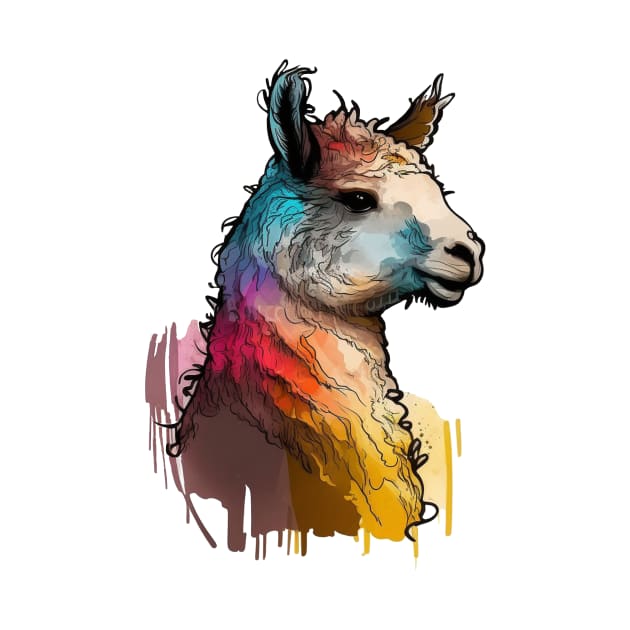 Alpaca Llama colorful by FluffigerSchuh