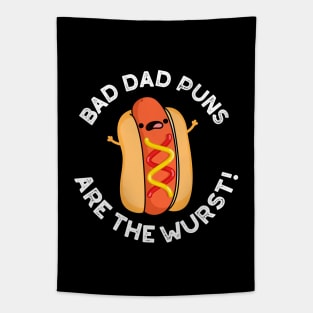 Bad Dad Puns Are The Wurst Cute Sausage Pun Tapestry