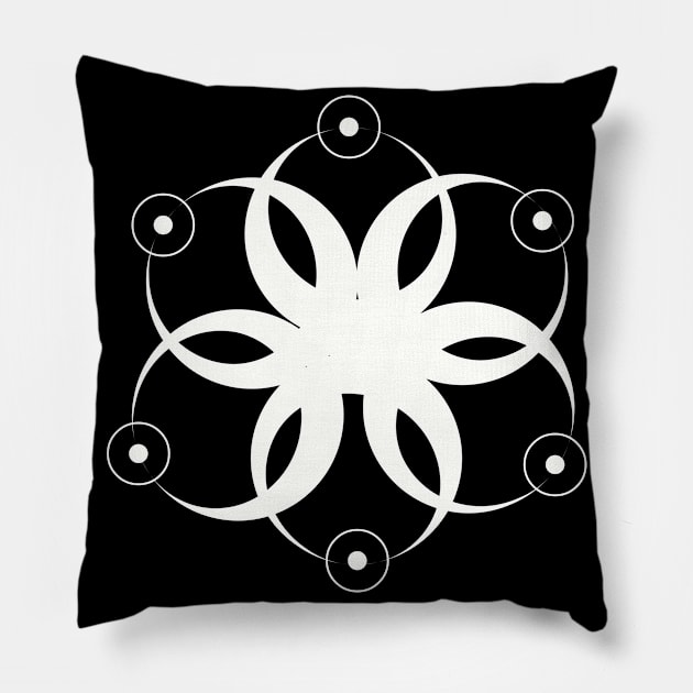 Sacred geometry of moons Pillow by SAMUEL FORMAS