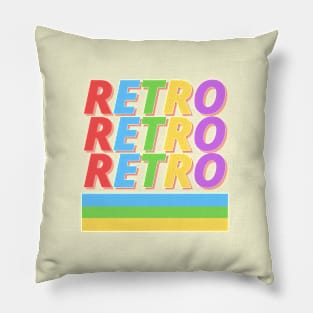 Retro Retro - Cute Colorful Typography Design Pillow