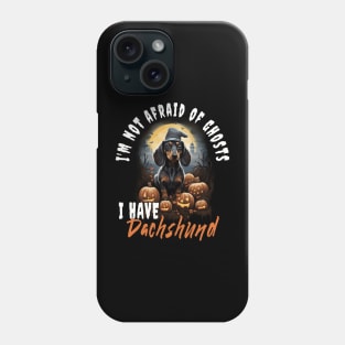 Dachshund Dog Ghost Guardian Vintage Halloween Funny Phone Case