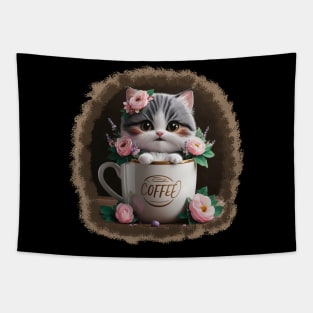 Cute Cat In coffee cup Tapestry