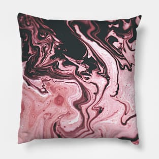 Fluid colored painting dark and light pink Pillow