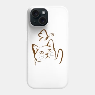 Cat and butterfly Phone Case