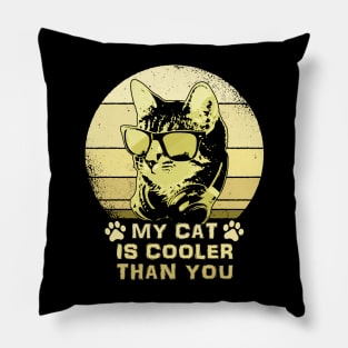 My Cat Is Cooler Than You Bling Cool Pillow