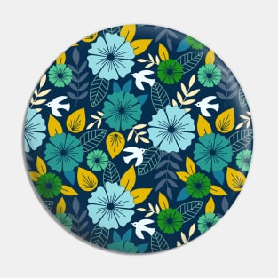 Scandinavian flowers and birds Pin