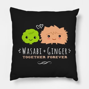 Wasabi and Ginger Together Forever Kawaii Best Friends Pillow