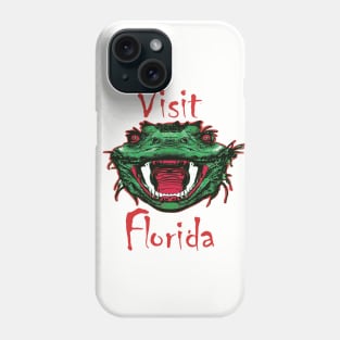 Funny Florida Design Visit Florida Sarcastic Ugly Alligator Mascot Phone Case