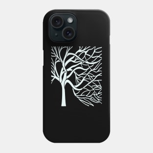 A Bare Tree Cut Out In White Phone Case