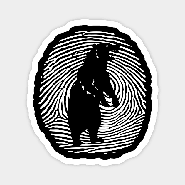 Grizzly Bear DNA Fingerprint Grizzly Bear Magnet by Shirtjaeger