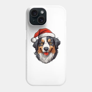 Christmas Dog in Santa Hat Phone Case